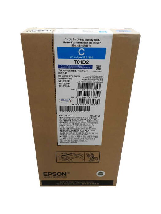 EPSOM - EPSON C13T01D200 WORK FORCE Pro WF C529R – C579R Cyan Mavi XXXL - T01D2 Orijinal Mürekkep Ink Supply Unit 20,000 Sayfa