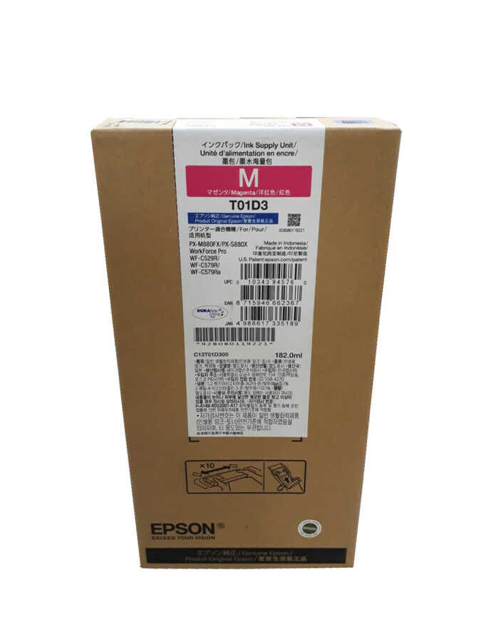 EPSON C13T01D300 WORK FORCE Pro WF C529R – C579R Magenta Kırmızı XXXL - T01D3 Orijinal Mürekkep Ink Supply Unit 20,000 Sayfa