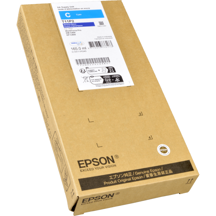 EPSON C13T11P240 - T11P2 - WORK FORCE Pro EM - 800DWF – C800RDW - Cyan - Mavi XXXL – Yüksek Kapasiteli Orijinal Mürekkep Kartuş Ink Supply Unit 20,000 Sayfa