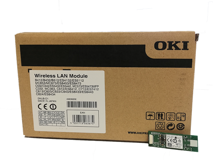 OKI - OKI 45830202 WİFİ YAZICI KABLOSUZ BAĞLANTI ARABİRİMİ KARTI-B412-B432-B512-ES4132-MC853-MC873-ES8453-ES8473-C532-C542-ES5432-ES5442-MC563-MC573-ES5463-ES5473-C332-MC363-C612-ES6412-C712-ES7412-C813-C823-C833-C843-ES8443-C824-ES8434-MC883-ES8483-Pro843