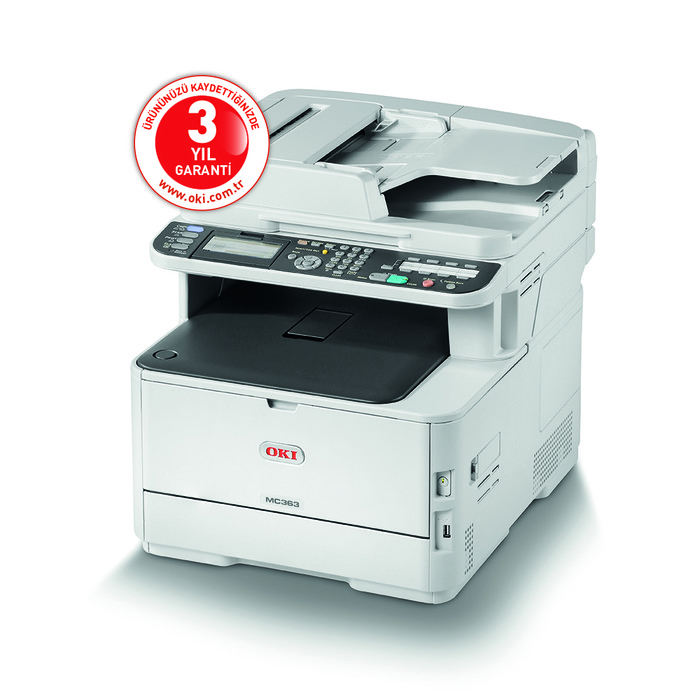 OKI - OKI 46403502 MC363dn ÇOK FONKSİYONLU RENKLİ LAZER YAZICI A4 - 26 SAYFA RENKLİ - 30 SAYFA SİYAH-BEYAZ